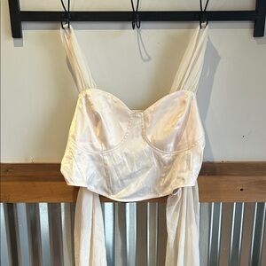 Elegant Cream Satin Corset Top